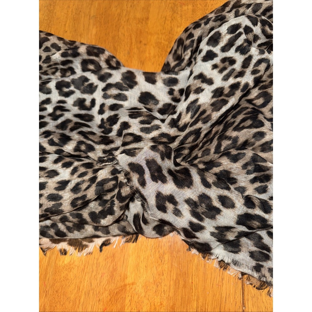 H&M Scarf 59x71" Animal Print Multi Color Lightweight Cotton Gray & Black Light